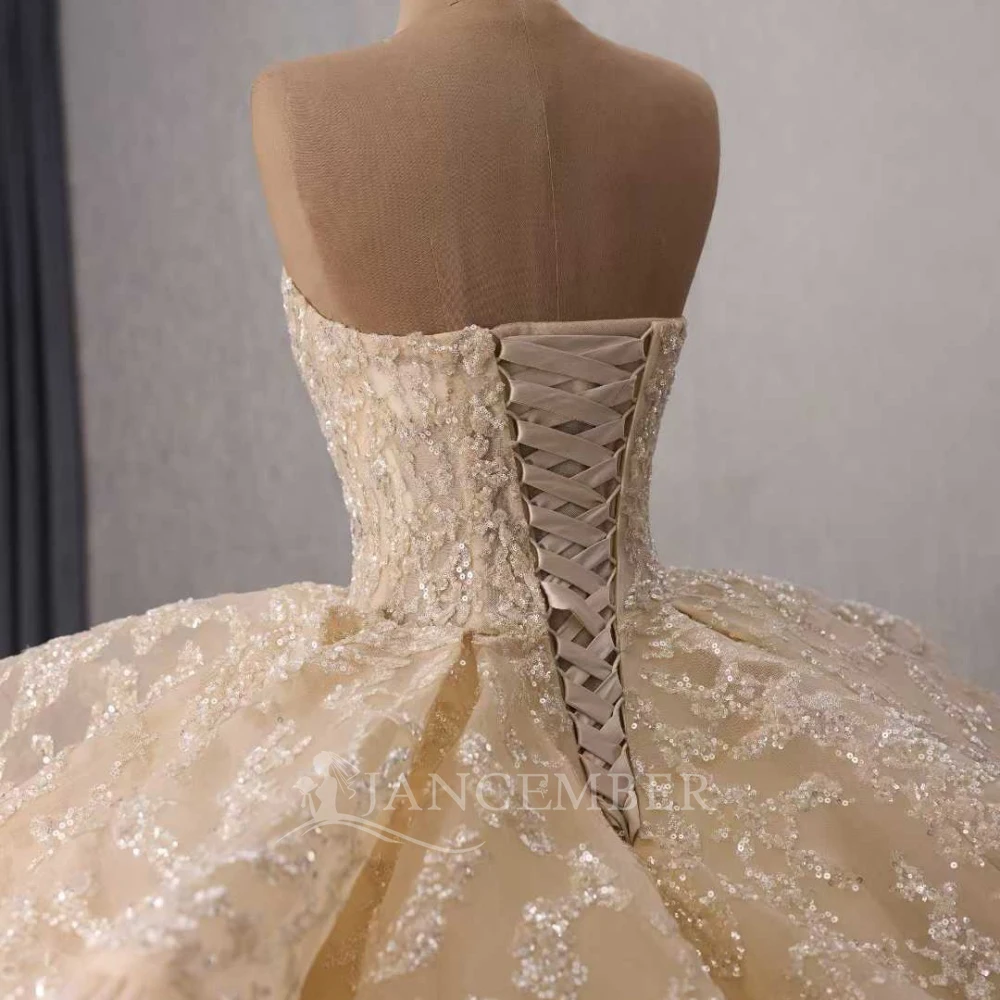 Luxury Quinceanera Dress Shiny Lace Vestidos De 15 Anos Customized Cinderella Birthday Party Sleeveless Tiered Lace Up Back