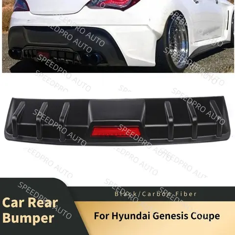 현대 제네시스 쿠페 카본 파이버 자동차 커버용 자동차 리어 범퍼 디퓨저 스포일러 샤크 핀 립 테일 브레이크 스톱 라이트