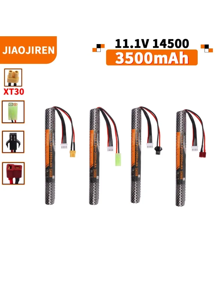 Batterie Li-ion 14500 11.1V 3500mAh, pour boule de Gel d'eau électrique, jouets pistolet, perles écologiques, balles, jouets, pièces de pistolet à Air