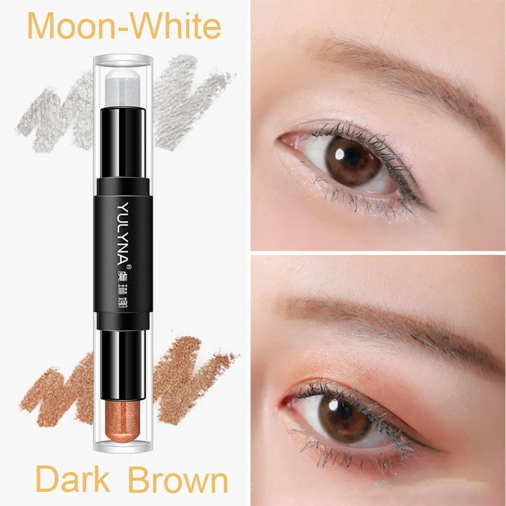 5 Colors Double Head Eyeshadow Pen Pearlescent Silkworm Stick Lasting Waterproof Shiny Eyeshadow Gel Pen Shimmer Eyeshadow Pen