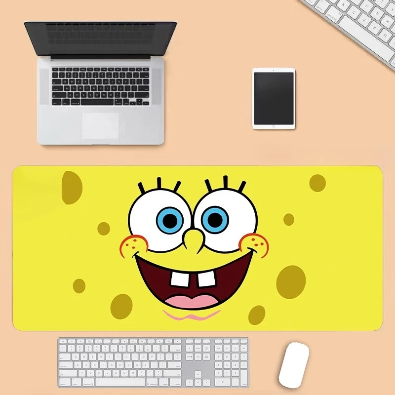 Niedliches Premium-Mauspad mit SpongeBob Schwammkopf, supersüßes Cartoon-Mädchen, Büro, hochwertige Tastaturmatte, Anime Patrick Star Tischset