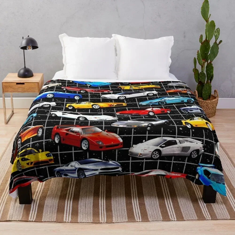 

Dream Cars Throw Blanket Bed Fashionable Stuffeds Decorative Throw bed plaid Blankets