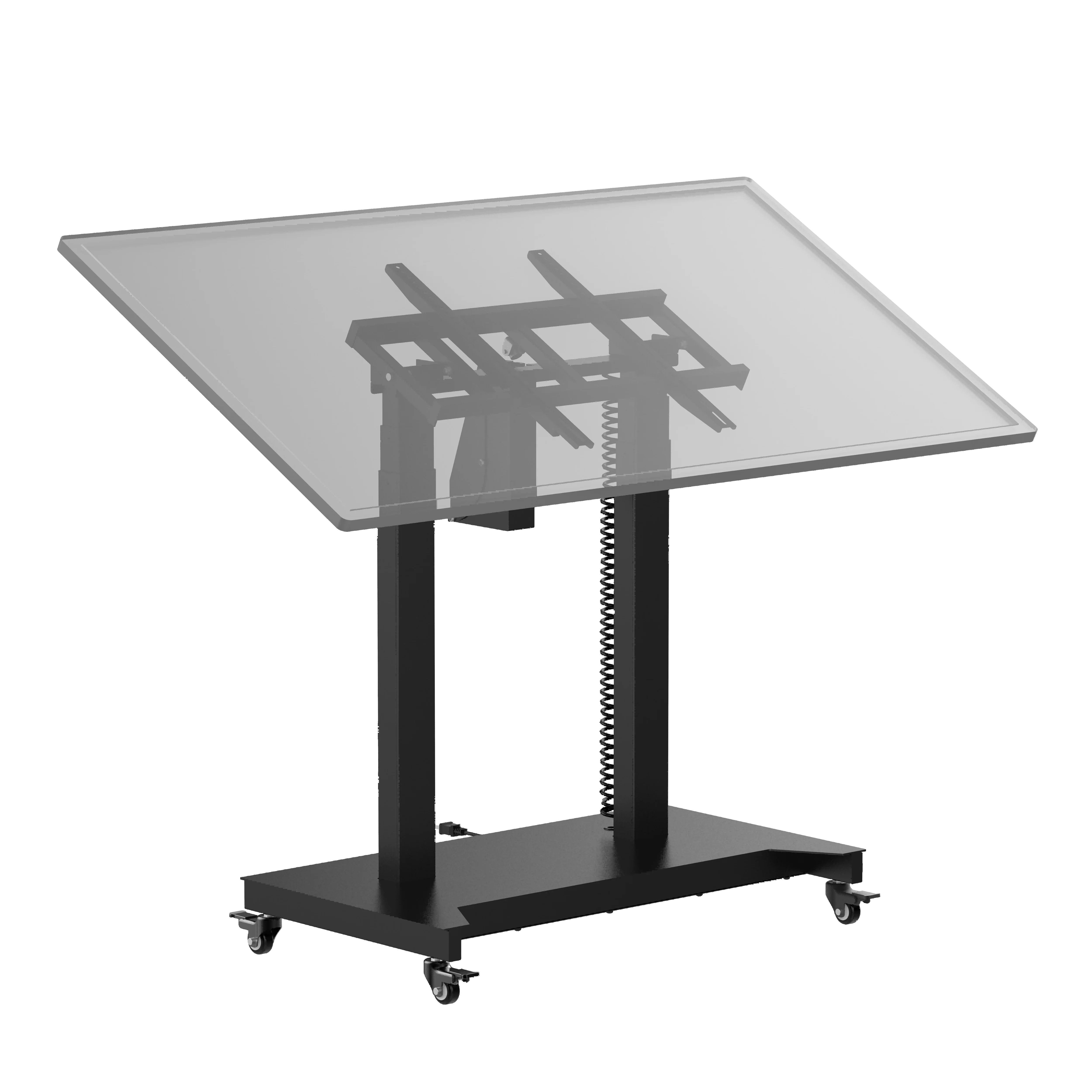 

Perfect Universal Floor TV Stand With Wheels Mount 90 Degree Swivel Height Adjustable and Space Saving Design