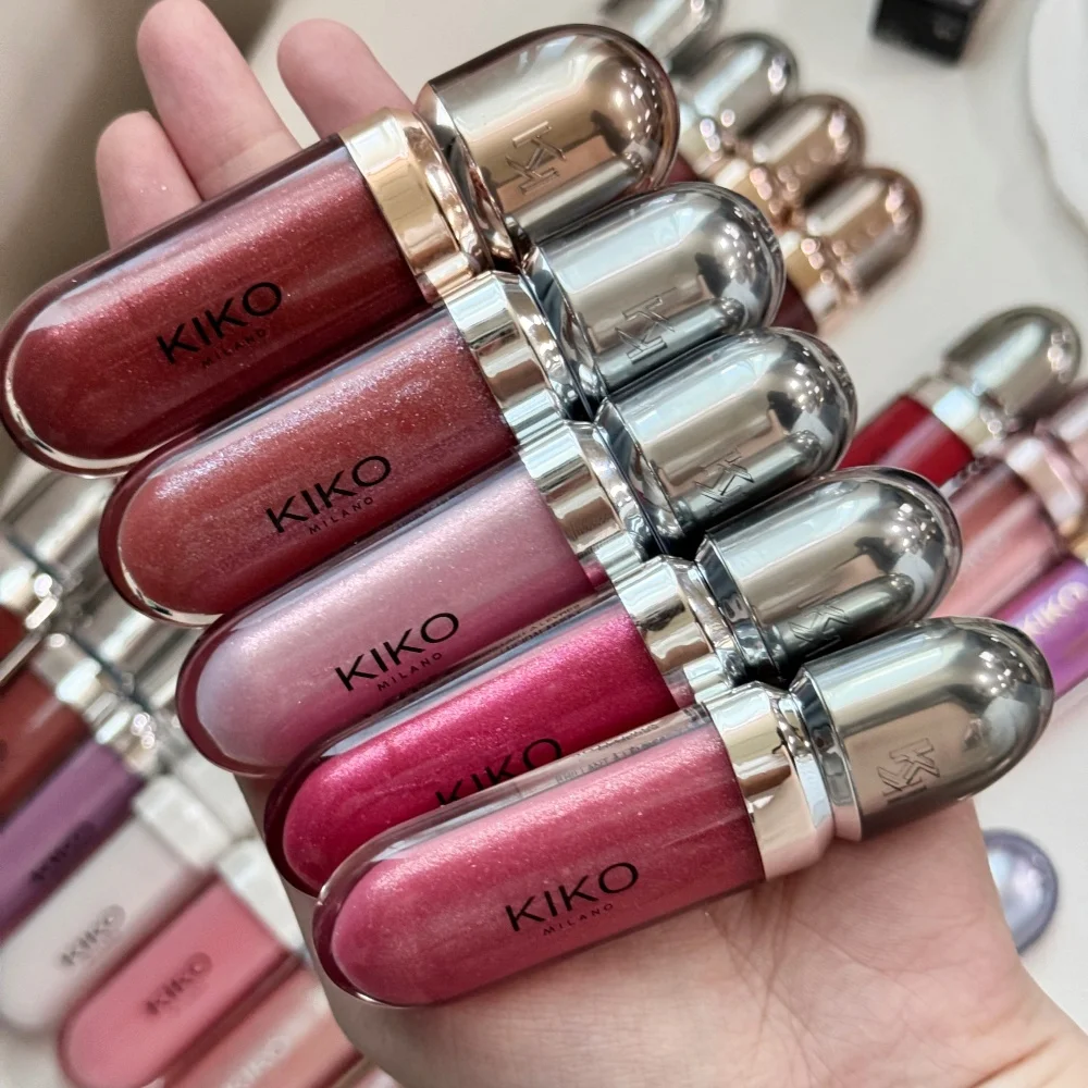Italy Kiko 3D Mirror Lip Glaze Waterproof Non Fading and Non Stick Cup Gentle Bean Paste Color Fine Shiny Point Charm Rose Red