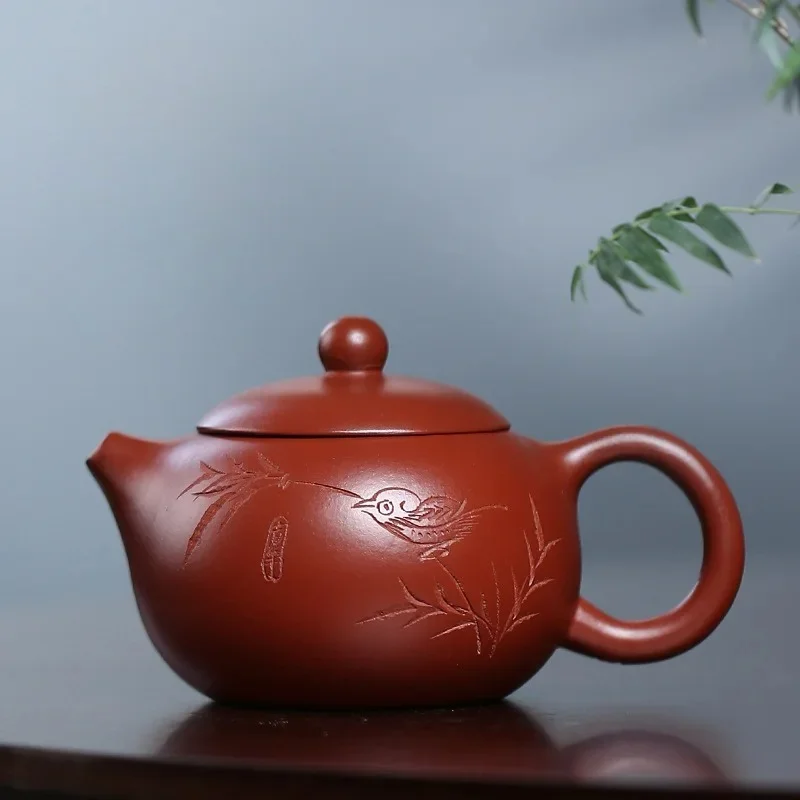 Yixing Original Ore Dahongpao Purple Clay Fully Hand-Carved Painted 
