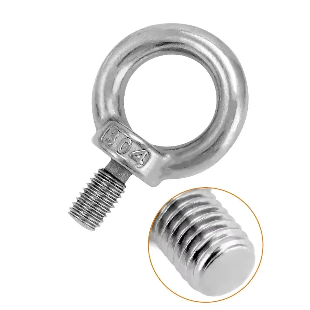 20 Pcs M3/M4/M5/M6/M8/M10 Machinery Lifting Eye Bolt 304 Stainless Steel Thread Lifting Ring Eyebolt Ring Shoulder Eye Bolts