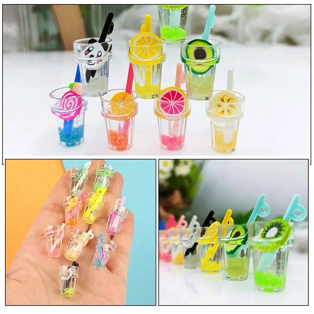 

15Pcs Mini Drinks Simulation Beverage Bottles Colorful Plastic Fake Drinks Set for Mini House Decor Pretend Play Accessories