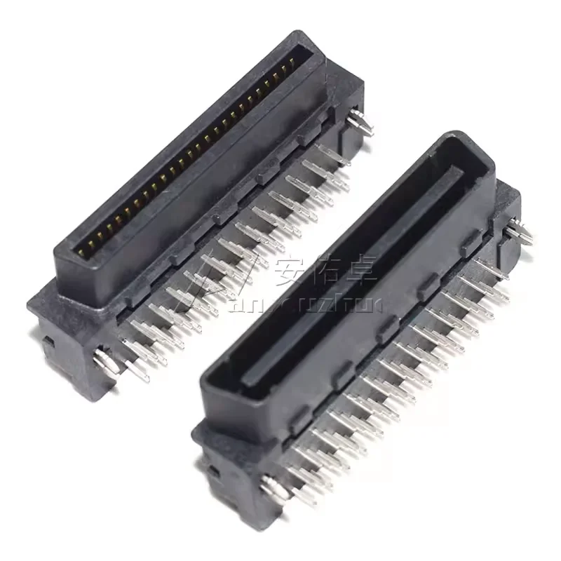 Full Plastic Scsi Servo Connector Welding Plate Male And Female 30p 40p 50p 60p 80p 100 Pin Slot Straight Curved Needle