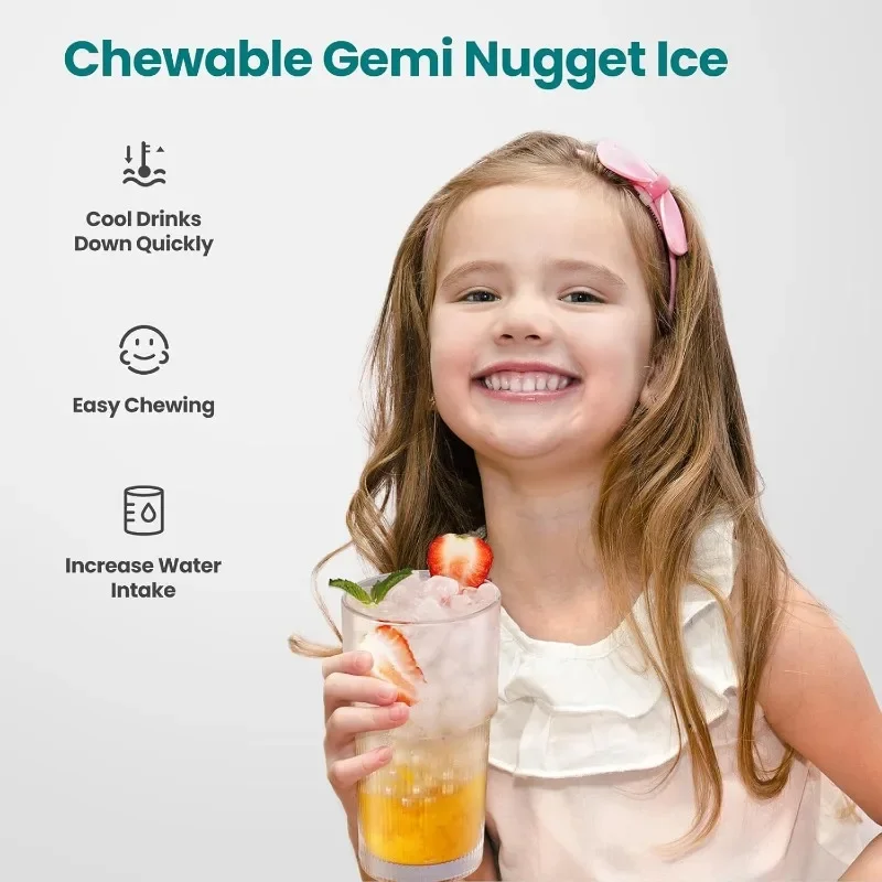 Gevi knova-gemi nugget-砕いた製氷機,セルフクリーニング付きカウンタートップ,ペレットマシン,v2.0