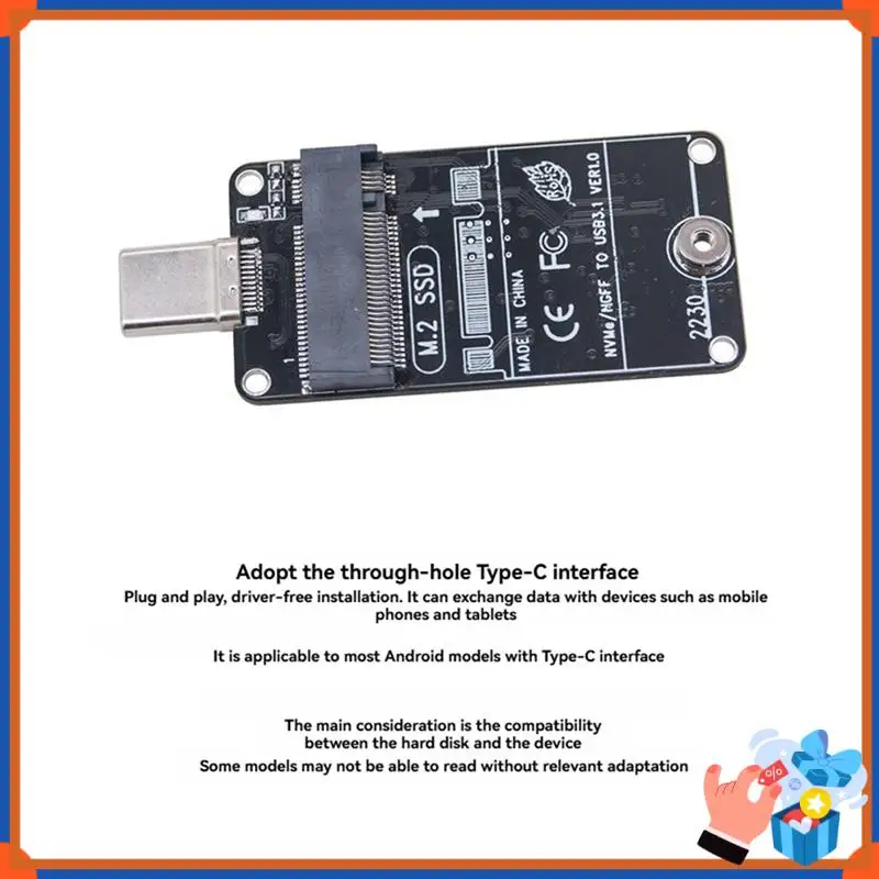 Compact M.2 SSD Case M.2 NVME SATA Double Protocol External Hard Drive Case USB3.2 GEN2 10Gbps SSD Enclosure Support 2230