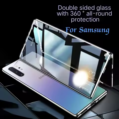 360 Magnetic Metal For Samsung Galaxy s24 ultra S23 S22 S21 S20 S10 S9 Note 9 10 Plus Double-Side Glass For A71 A70 Case