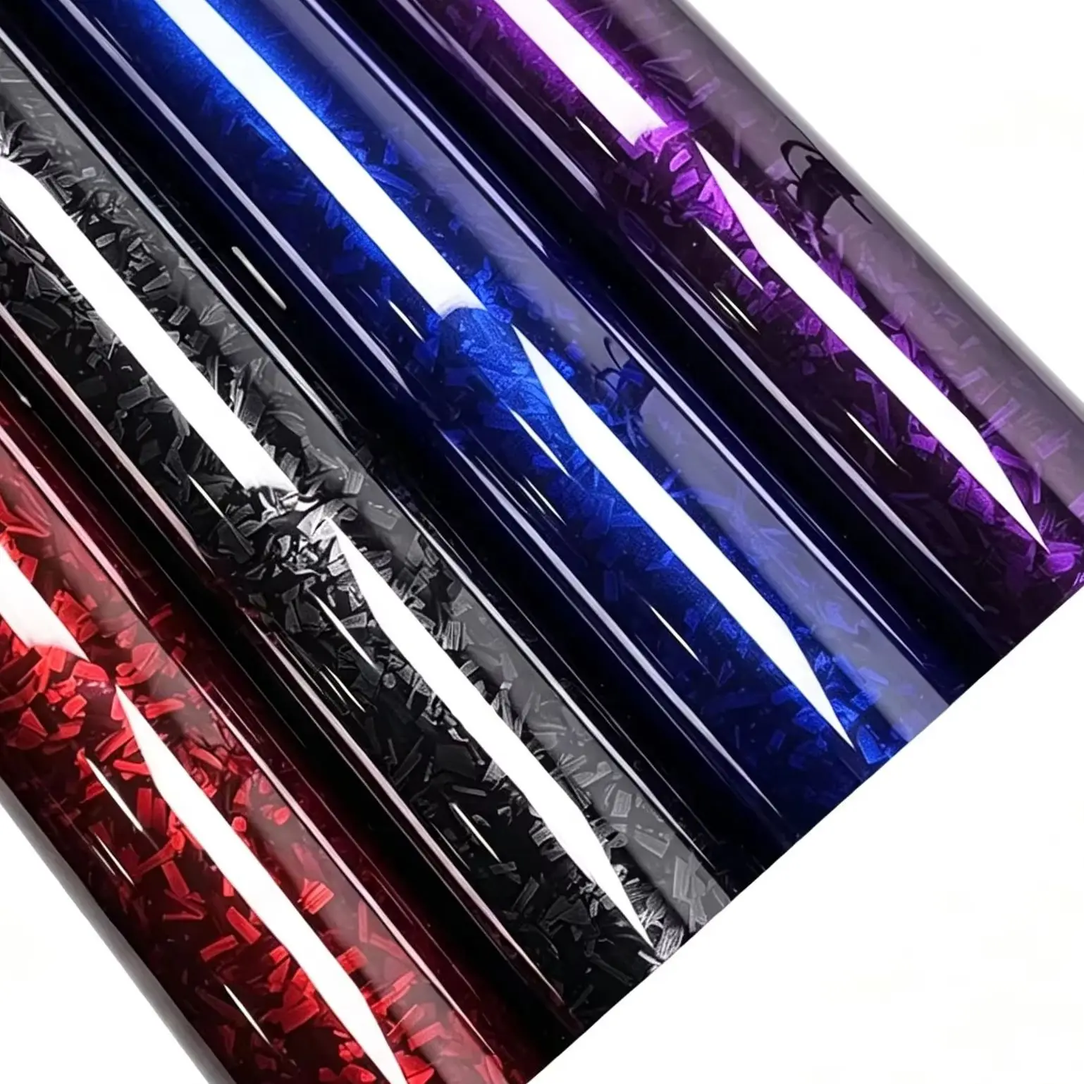 PET Glossy Multiple Colors Forged Carbon Fiber Vinyl Wrap Film Self Adhesive Car Motorcycle DIY Sticker Decal With Air Release