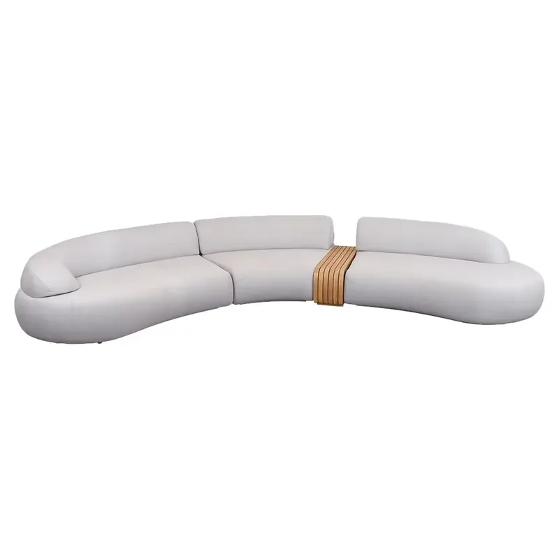 Custom Size Outdoor Furniture Long White Villa Garden Outdoor Sofa Set Wholesale Aluminum Frame Leisure Outdoor Sofa