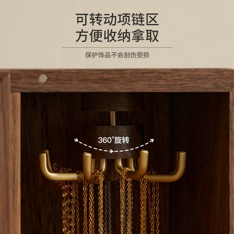 Шкатулка для драгоценностей, шкатулка для хранения, высококачественные изысканные украшения из цельного дерева, серьги, ожерелье, свадебный подарок в стиле ретро, многослойный ящик.