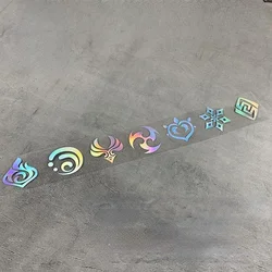 Reflective Laser Car Stickers Genshin Impact Decoration Sticker Element Reaction Transparent Sticker Luggage Bicycle DIY Decor