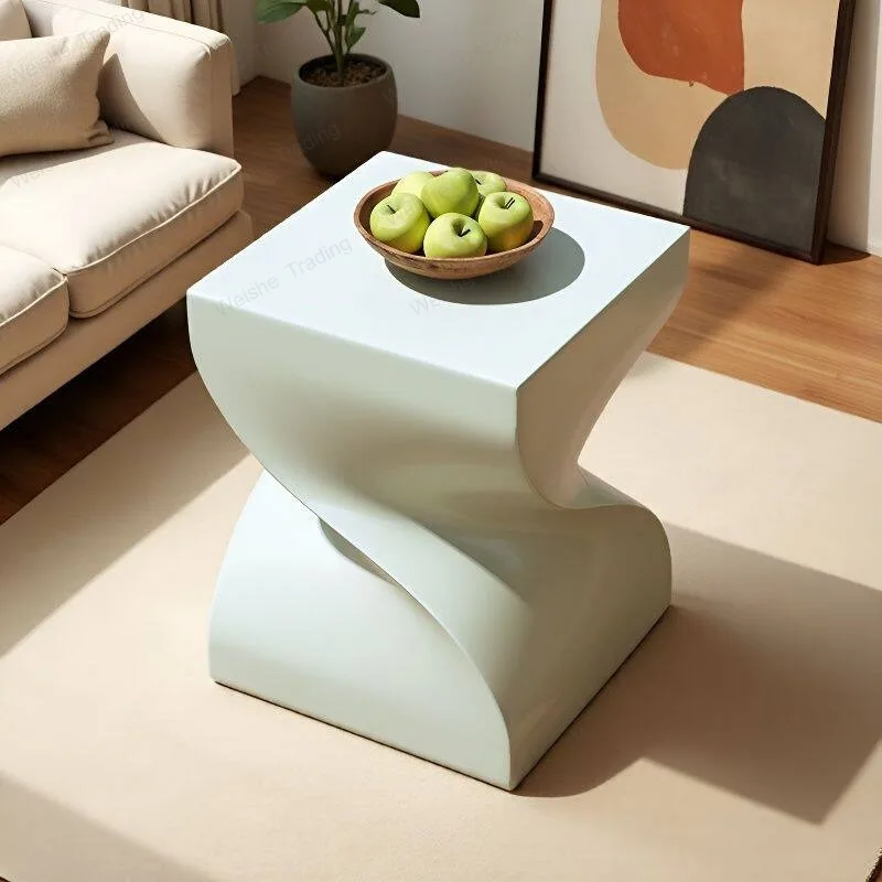 Light luxury creative tea room next to modern study bedroom bedside table square geometric mobile magnesium oxide edge