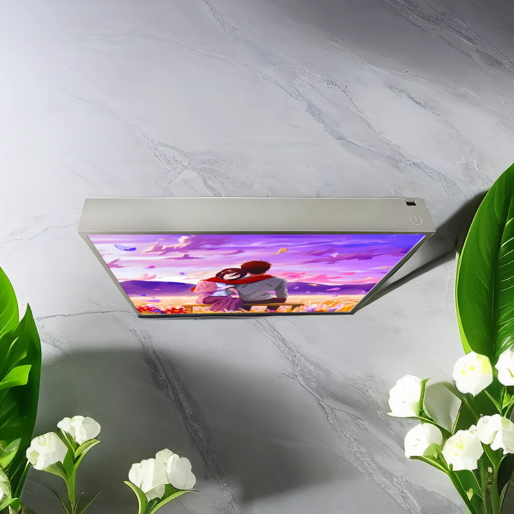 Ins pintura de luz romántica para pareja, lámpara de noche de decoración del hogar curativa, imagen HD, atenuación USB, regalo cálido para su amante