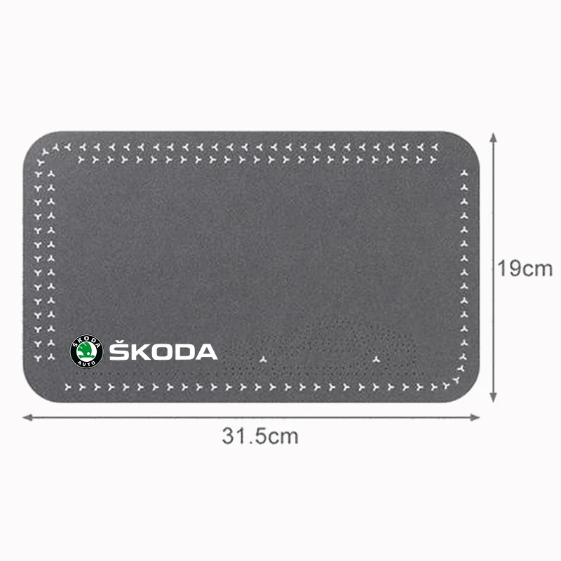 Suede Car Central Armrest Pad Anti Slip Cushion For Skoda Fabia 1 2 Octavia a7 RS Superb Rapid Yeti Karoq Visio Car Accessories