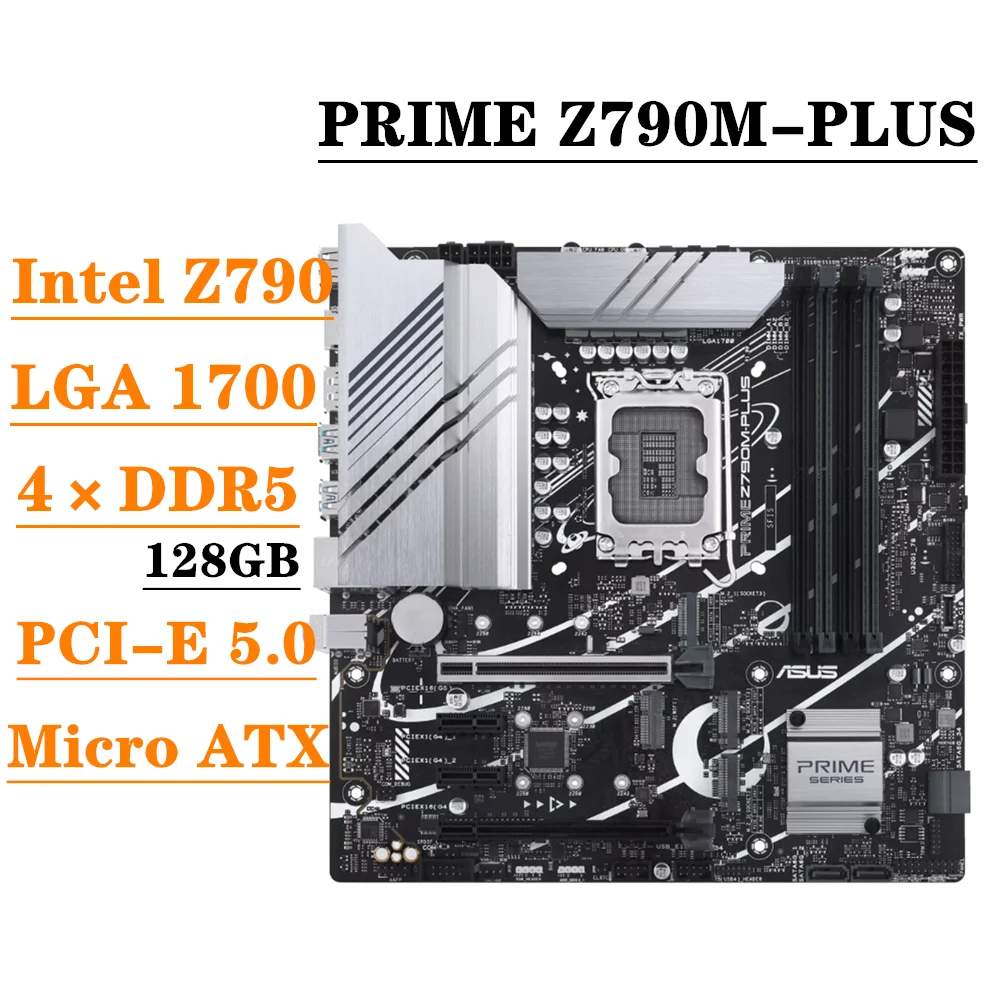 ASUS PRIME Z790M-PLUS D5 Motherboard Supports 12th 13th 14th Gen CPU DDR5 Memory Specification LGA 1700 Socket