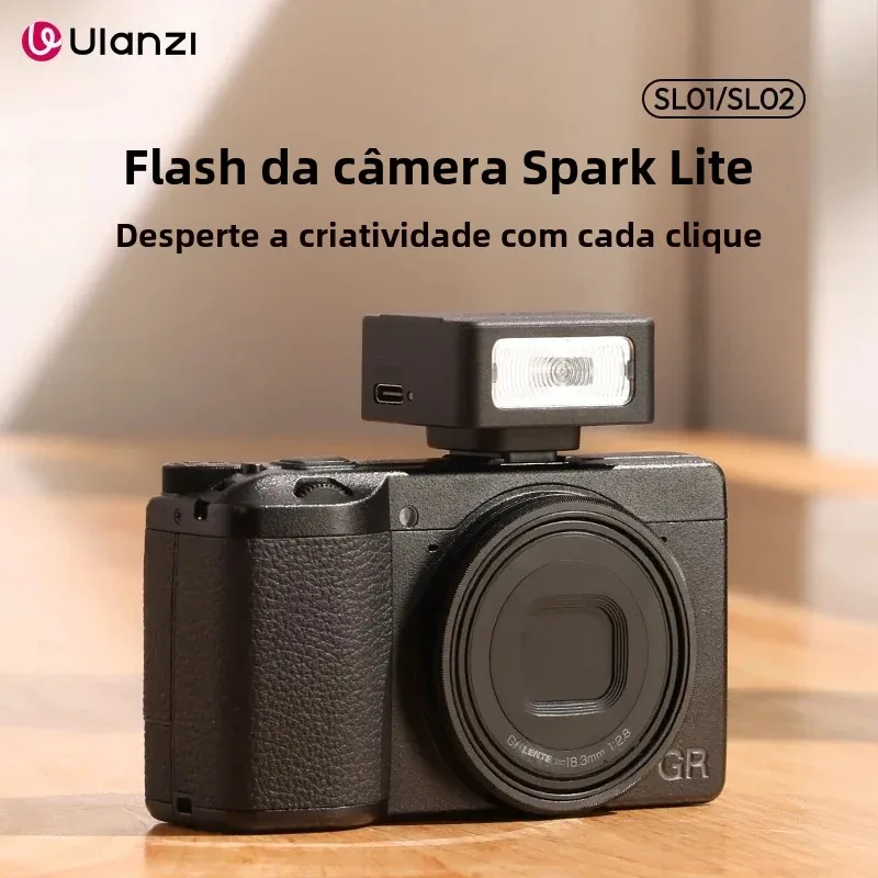 Flash Mini Ulanzi SL01 SL02 SL03 SpeedLite GN8 6500K para Câmeras Canon, Sony, Nikon DSLR, Vlog, Fotografia ao Ar Livre