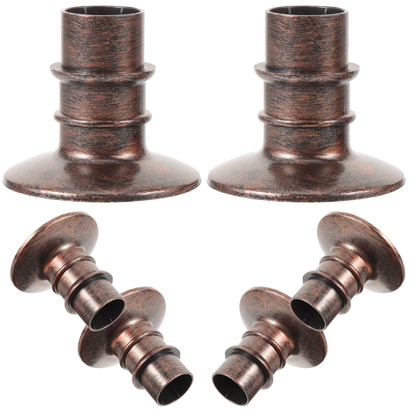 

6pcs Taper Holder Set Vintage Centerpiece Decor For Table Wedding Party Home Pillar Candlestick Stand Rustproof Plastic