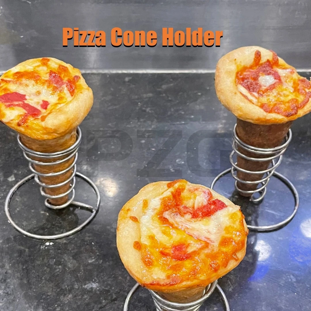 Soporte para conos de Pizza de acero inoxidable de grado alimenticio, soporte para conos de helado, hecho a mano, 304