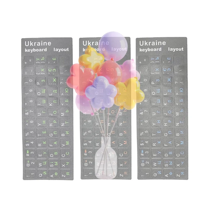 Ukraine Language Ukrainian Keyboard Sticker Durable Alphabet Black Background For PC Laptop Accessorie Computer Keyboard