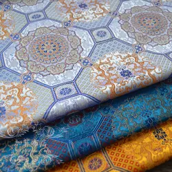 Weaving Brocade Jacquard Fabric Hanfu Mongolian Robe Antique Home Decoration Wholesale Cloth DIY Apparel Sewing Per Meter