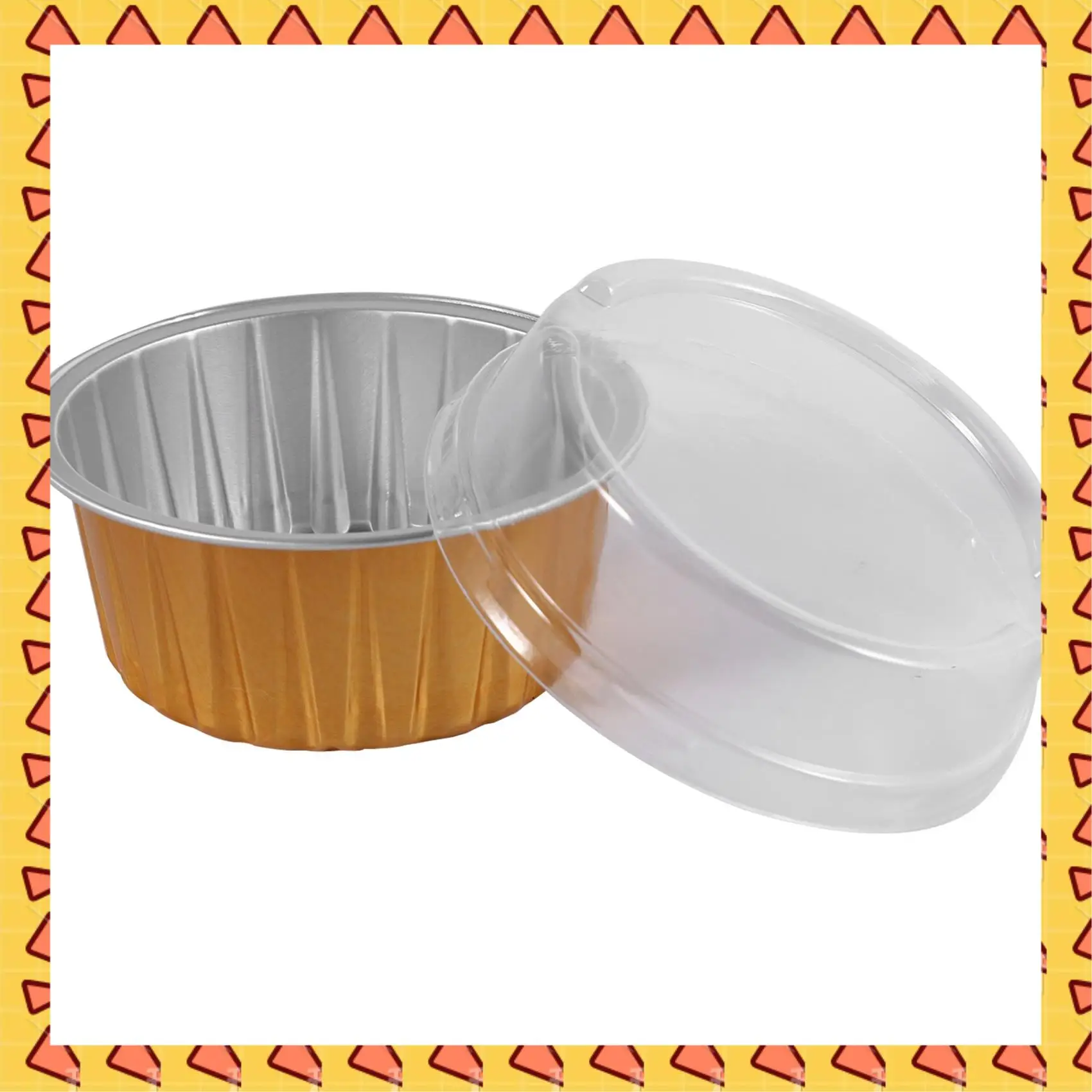 

A008 300Pcs Disposable Aluminum Foil Baking Cups Creme Brulee Dessert Oval Shape Cupcake Cups With Lids Cake Egg Tools