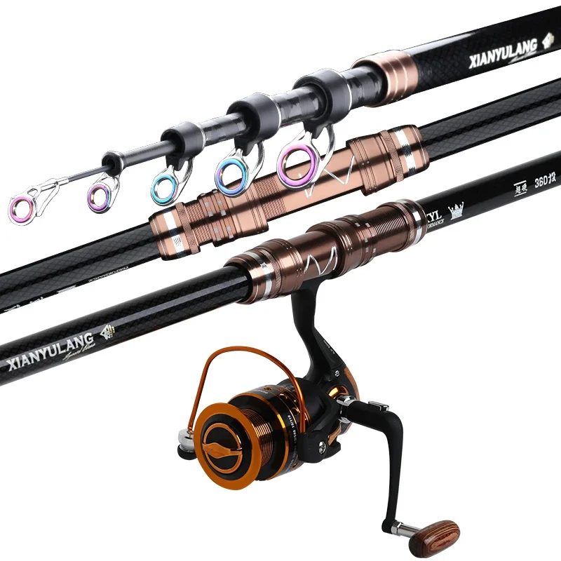 

Japanese Carbon Superhard Fishing Rod Sea Fishing Rod Large Guide Ring Metal Reel Seat Long Throw Rod Set All Water Universal