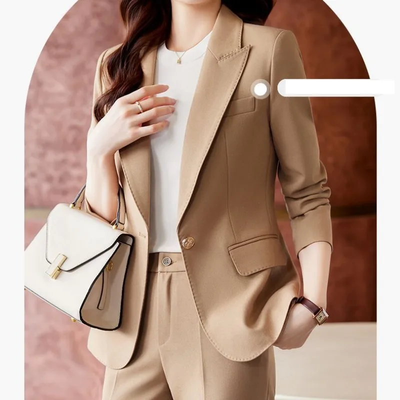 Women\'s Autumn New Fashion Professional Suit Matching Set 2023 Korean Elegant Casual Blazer Coat Pants Two-piece Female Clothing