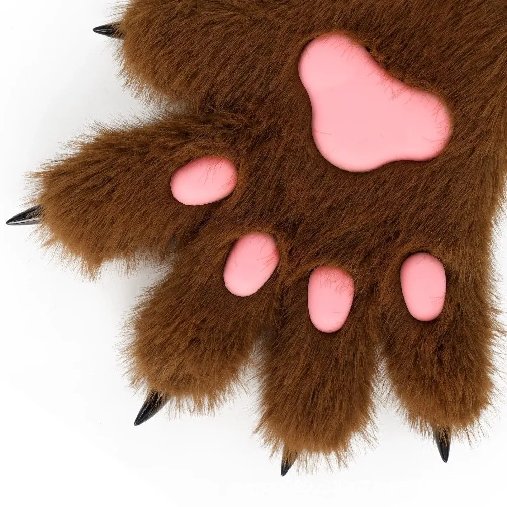 

Kawaii Cartoon Cosplay Costume Gloves Furry Warm Cat Paw Gloves Thicken Cosplay Props Puppy Claw Mittens Gifts