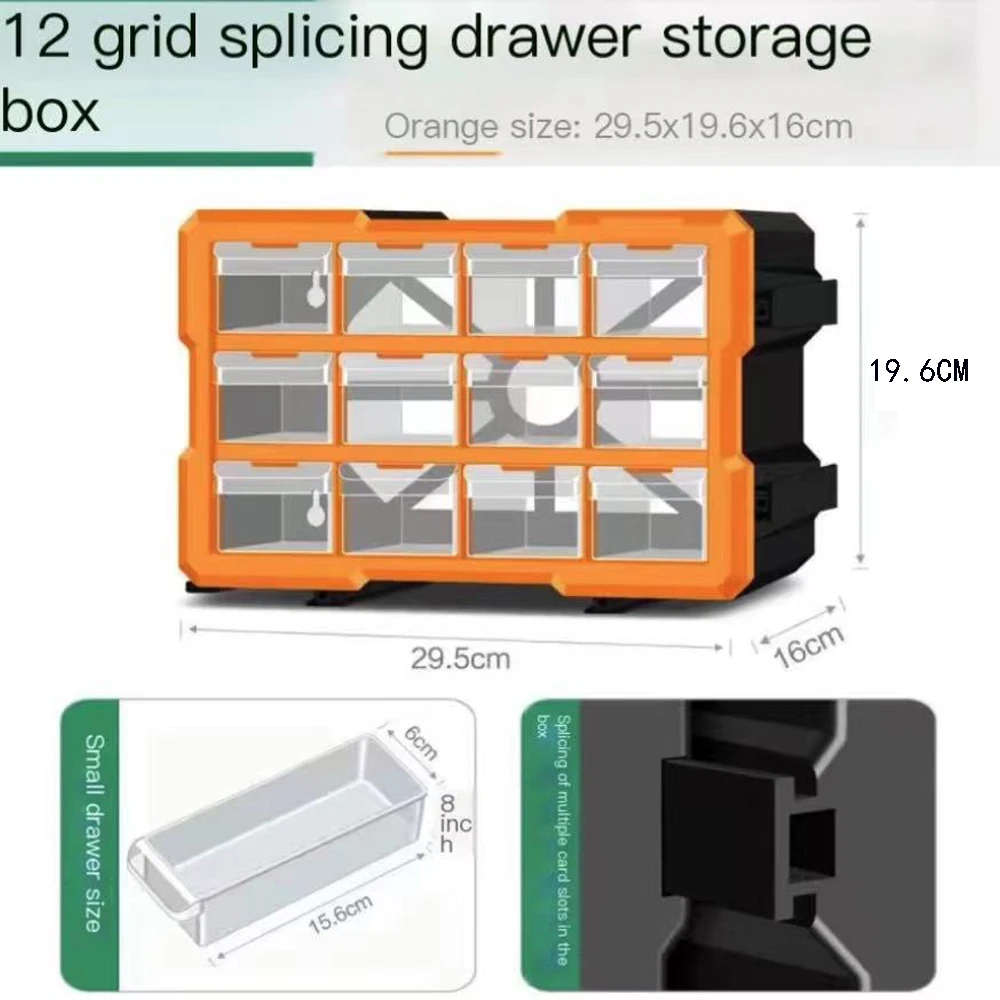 Component Box with Drawer Plastic Hardware Parts  Screw Storage Box  Workshop Storage Tool Box