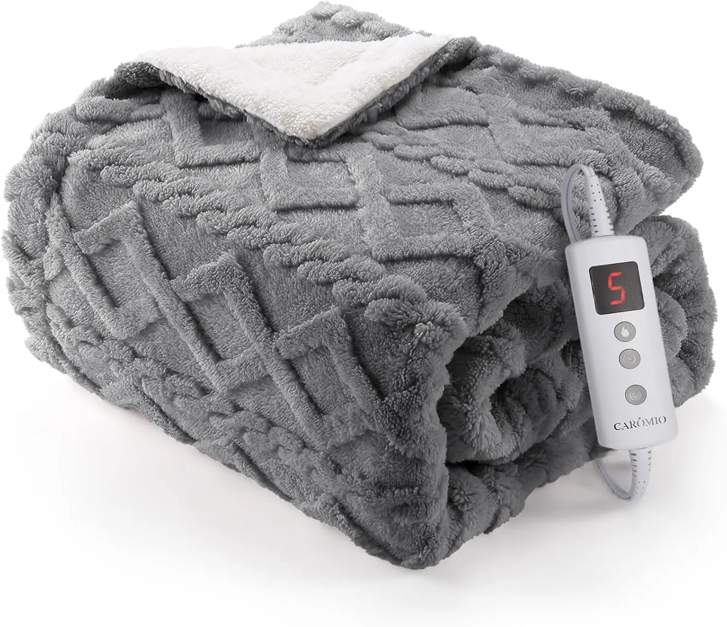 

Heated Throw Blanket - Thick Tufted Sherpa Electric Blanket Throw with 10 Heating Levels and 10 Time Settings, Machine Washable