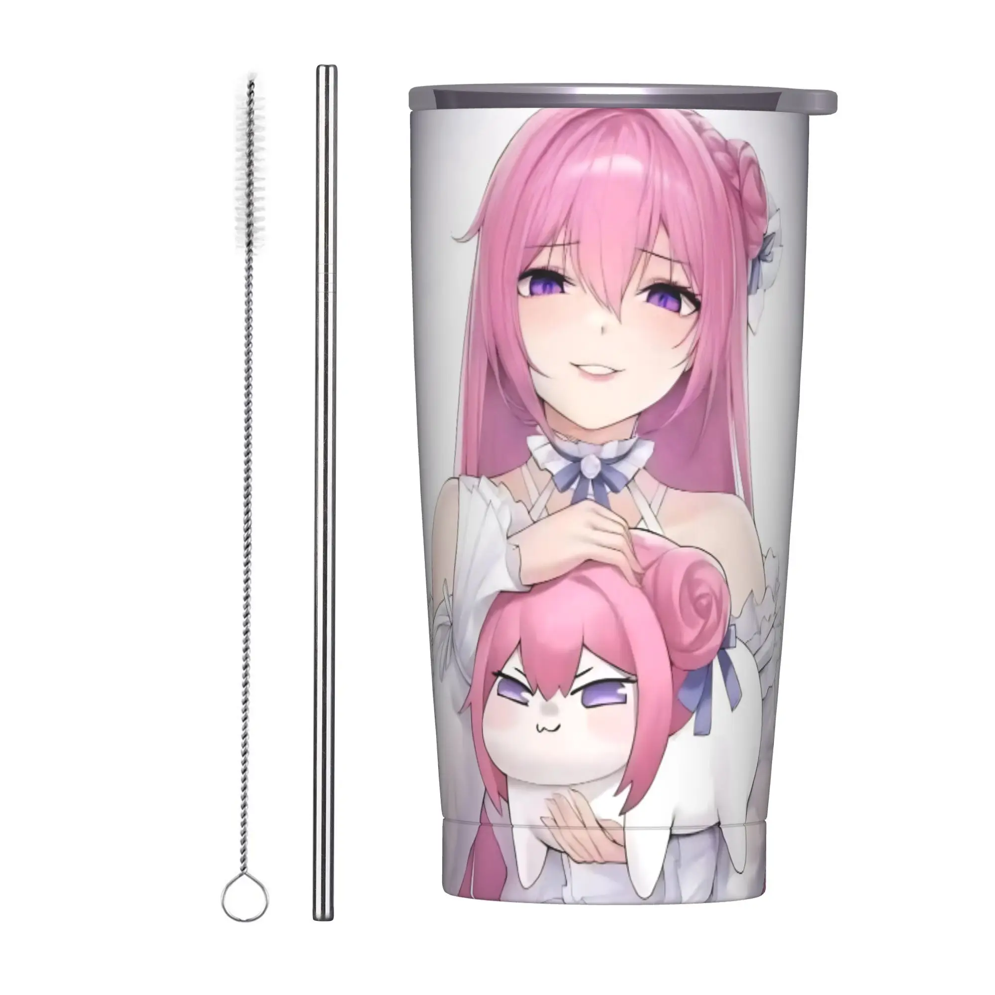 Trickcal C-Chibi Go Games Tumbler Vacuum Insulated  Coffee Cups Vacuum Flask Travel Outdoor Mug Spill Proof 20oz