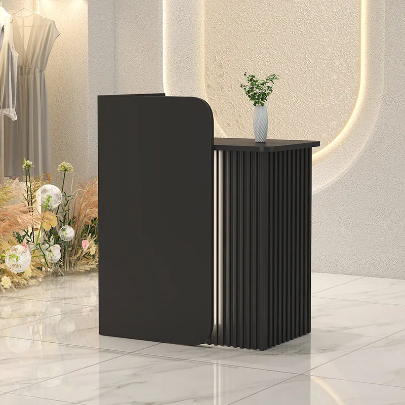 For Small Shop Cashier Counter, Minimalist Front Desk with Light for Beauty Salon, Hair Salon & Boutique