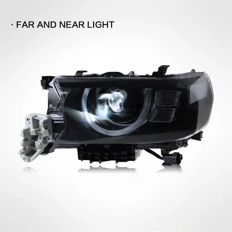 

Автомобильные светодиодные фары в сборе для Toyota Land Cruiser Lc200 Fj200 Uzj200 2016-2021, противотуманные фары DRL, вилка стоп-сигнала поворота