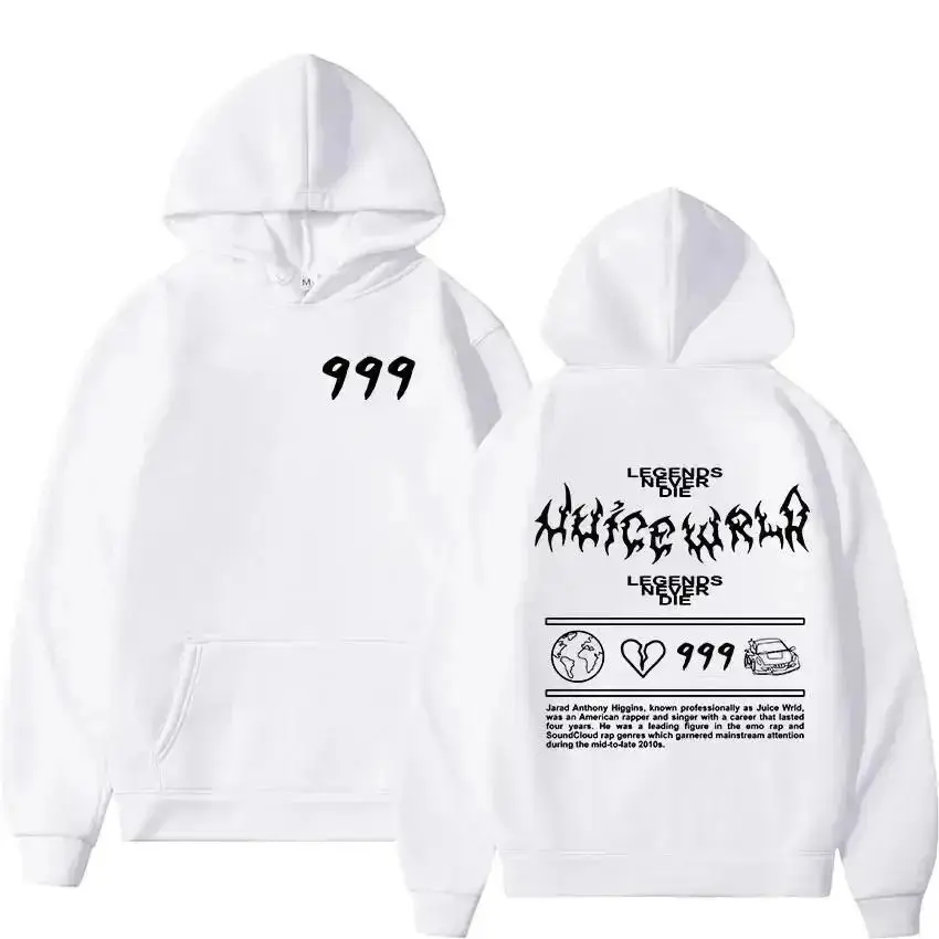 Juice WRLD Hoodies Men Women's Hooded Sweatshirts Fashion Hip Hop Casual Pullovers Autumn Boys Girls Black Streetwear Juicewrld