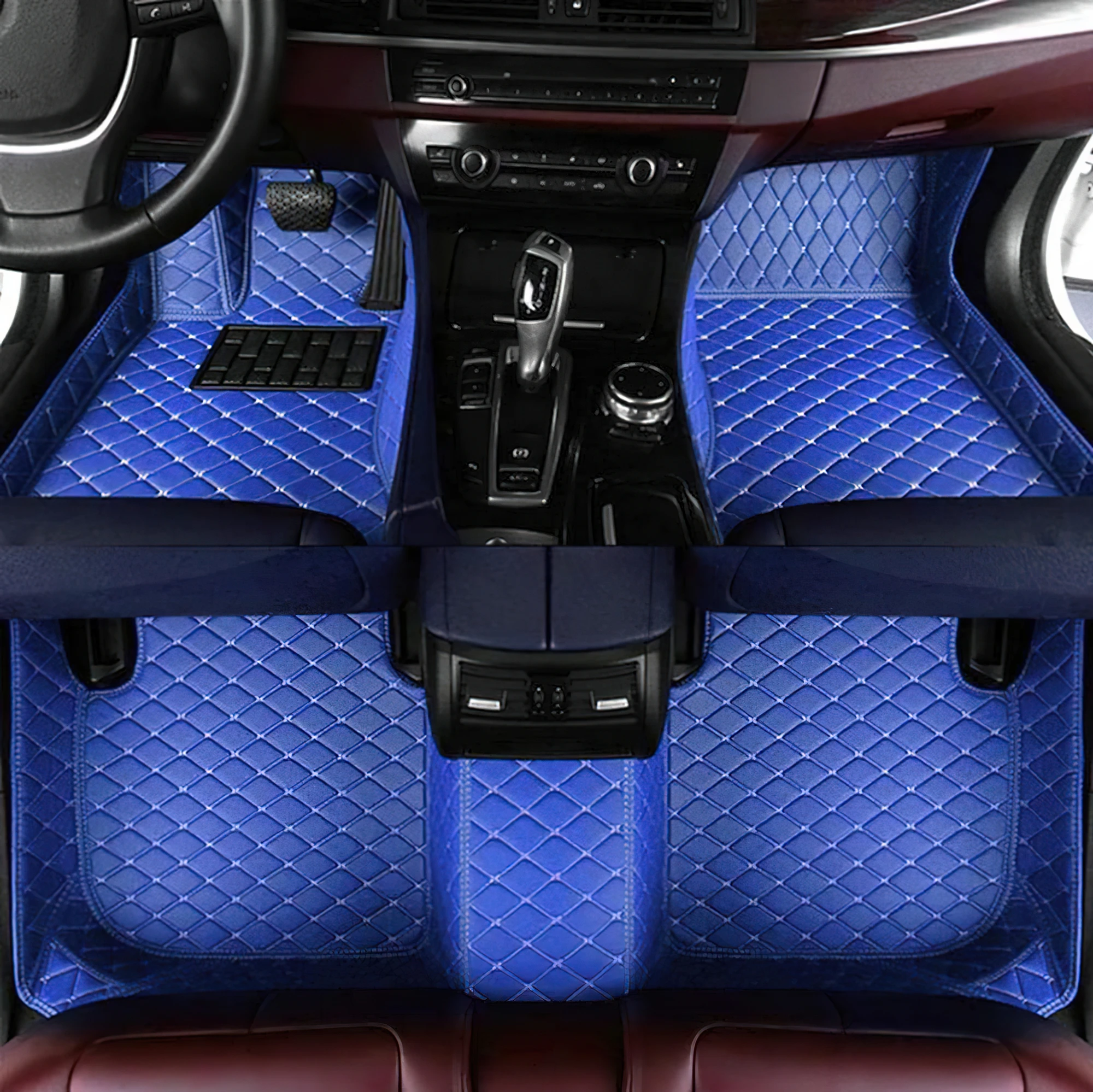 car floor mats for BMW E46 1998 1999 2000 2001 2002 2003 2004 Auto leather carpet pads full set vehicle foot mat rugs