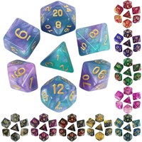 Dice Set Board Games Roll Dice Galaxy Theme Polyhedral Dice Set Amazing Colourful Universe Effect For DND Accessories