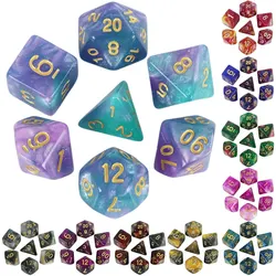 Dice Set Board Games Roll Dice Galaxy Theme Polyhedral Dice Set Amazing Colourful Universe Effect For DND Accessories