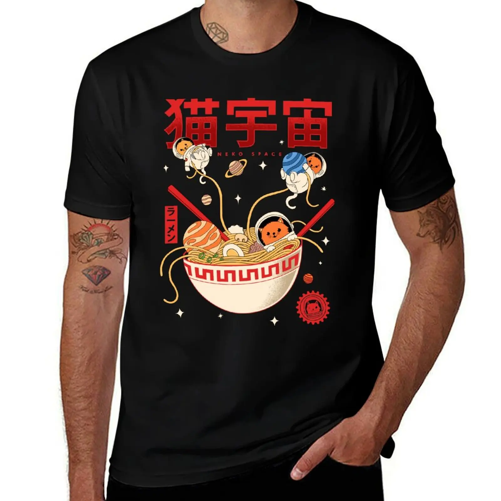 Neko Space - Ramen Adventures T-Shirt Large Size Loose Casual Tee T-Shirt