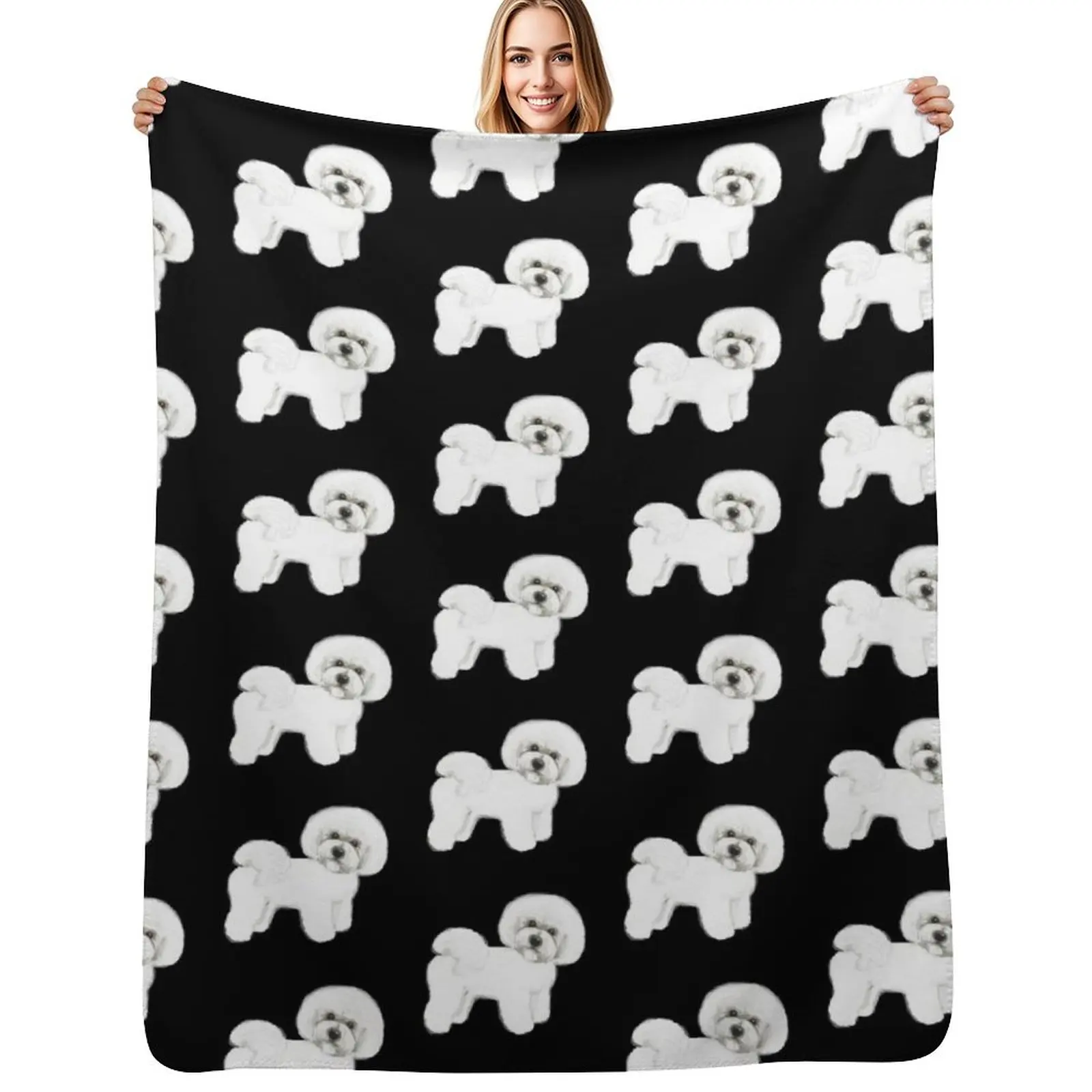 

Bichon Frise dog Throw Blanket Durable Warm Blanket for Daily Home Use