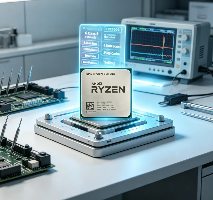 Processeur de bureau double usage pour le télétravail, CPU Ryzen 5 3500X Socket AM4, 32 Mo de cache, performances stables, pièces de rechange pour ordinateur de bureau