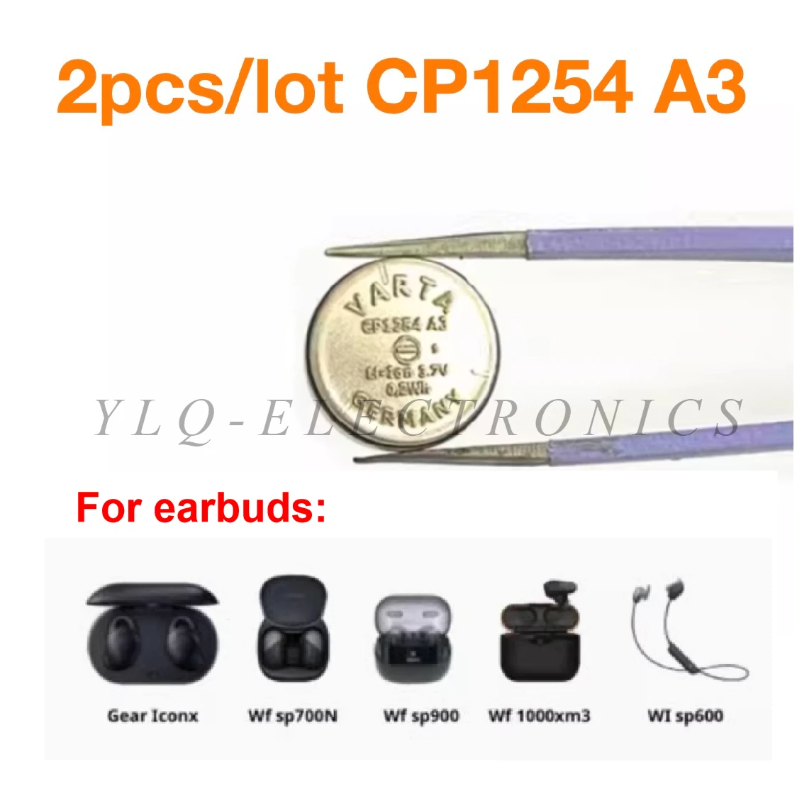 2PCS/LOT New CP1254 A3 3.7V Li-ion 60mAh rechargeable Battery capacitor For Gear Iconx Wf sp700N Wf sp900 Wf 1000xm3 WI sp600