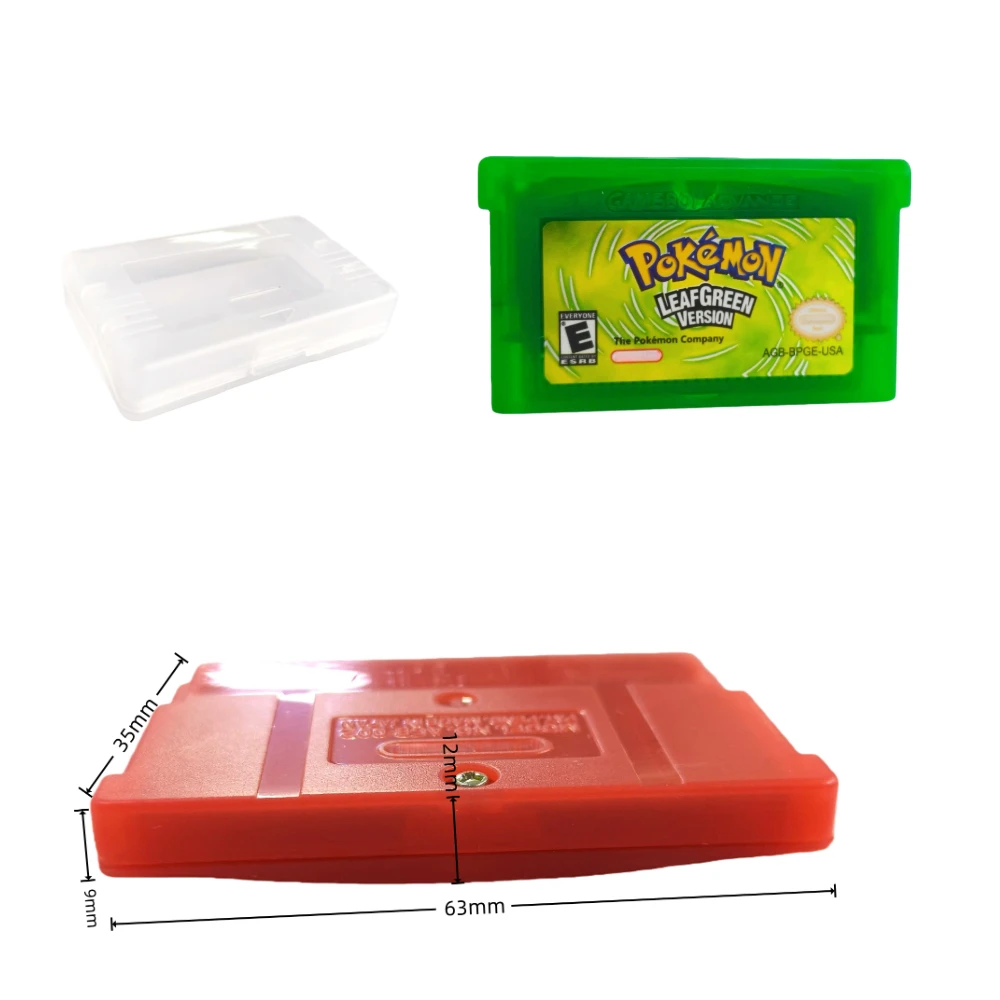 Cartouche GBA Pokemon 5 versions anglaises, Version américaine, émeraude/rouge feu/vert feuille/rubis/saphir 32 bits dans une boîte (sans manuel)