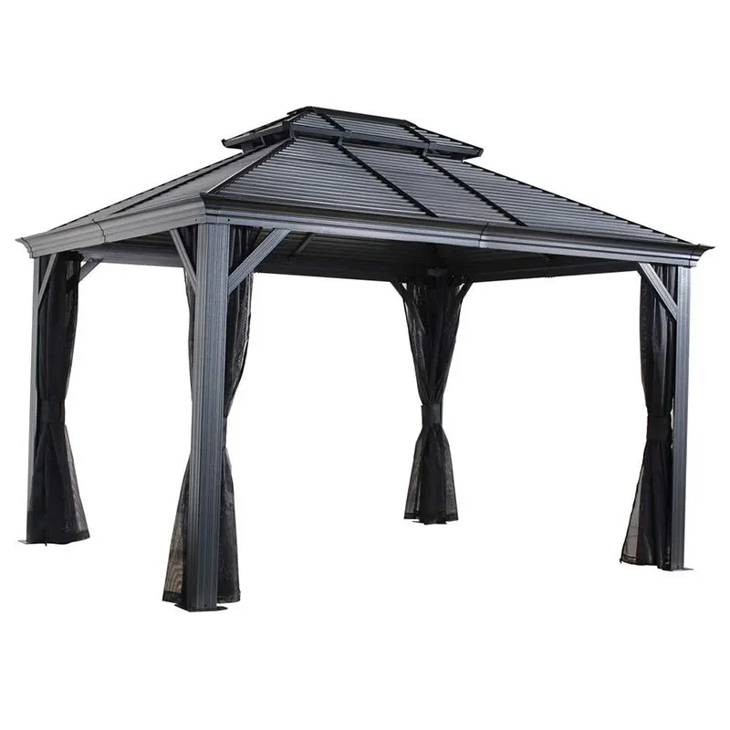 

Outdoor gazebo aluminum alloy courtyard garden tent villa terrace gazebo tables and chairs outdoor shading waterproof