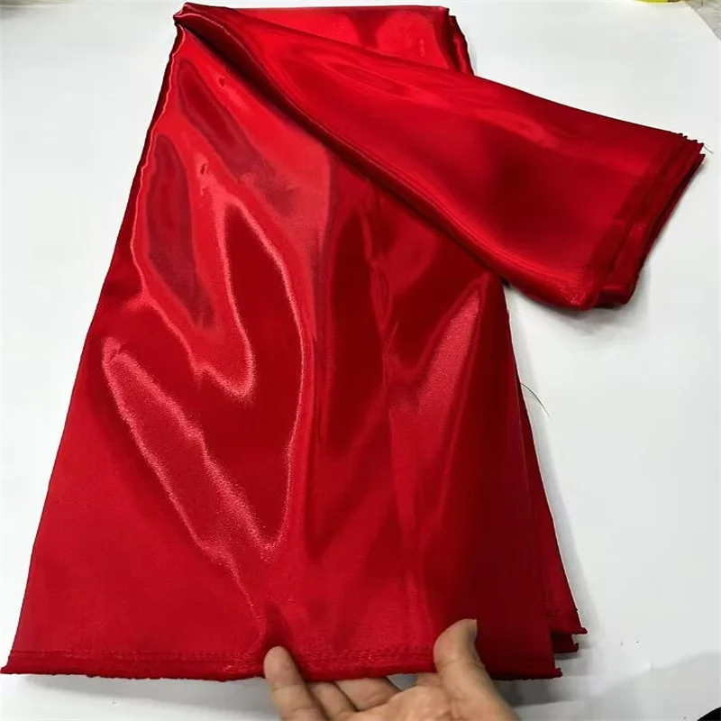 

Latest African Jacquard Lace Fabric 2025 Red High Quality Nigerian Gilding Brocade Lace Fabric For Women Wedding Party Dresses