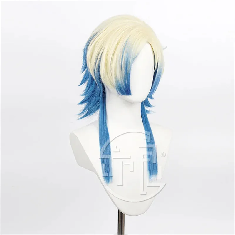 고품질 애니메이션 블루 락 마이클 카이저 코스프레 가발 옐로우 블루 옴브레 가발 내열성 합성 가발