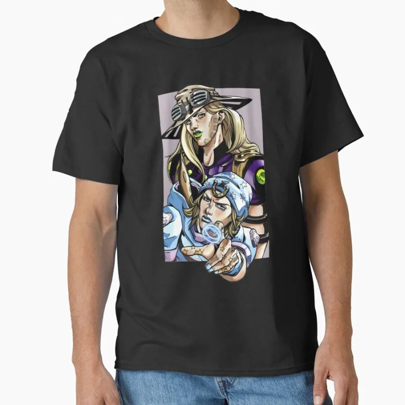 

Two best friends JJBA 80s Manga Jojos bizarre adventure Anime t shirt for men Large size Tops S-6XL 100% cotton mens Clothes